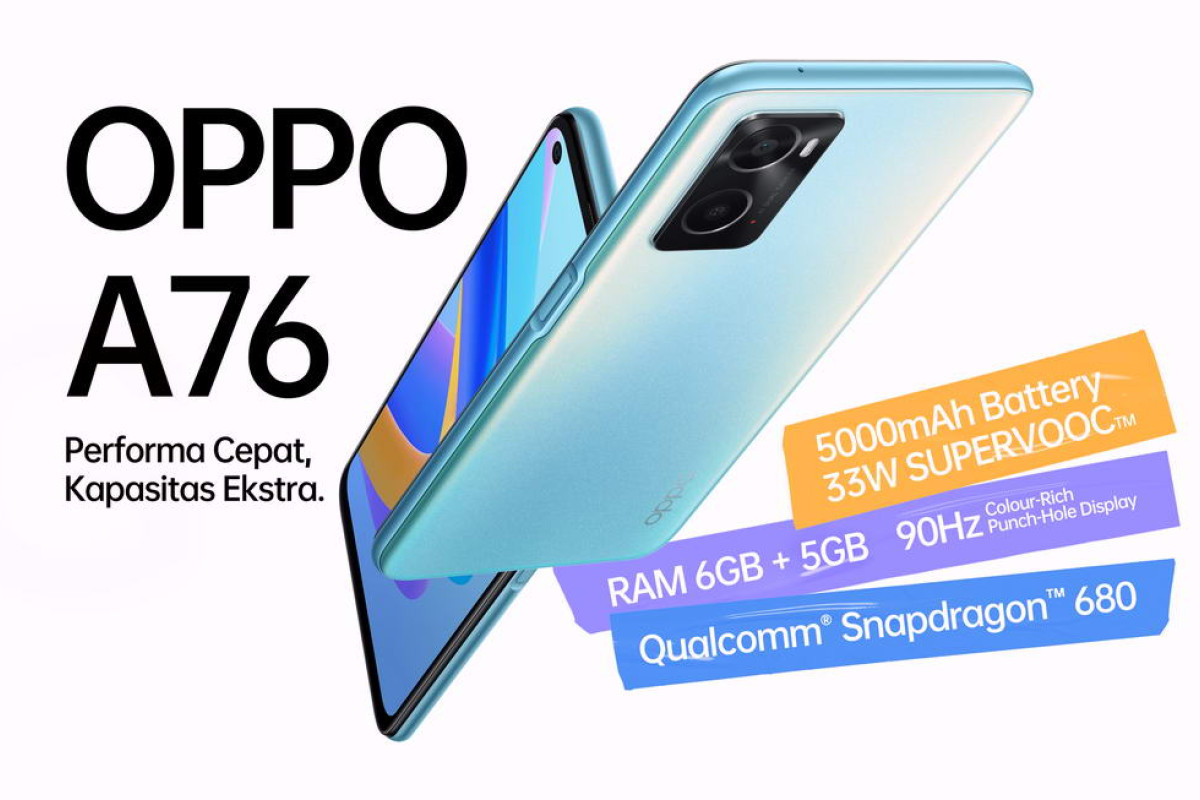 Dijamin Ngak Nyesel Beli! Oppo A76, Rekomendasi HP 2 Jutaan, Simak Dulu Harga Terbaru dan Spesifikasi Lengkapnya